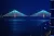 A light show is staged on the No. 2 Wuhan Yangtze River Bridge in Wuhan, Hubei Province, on 20 November 2022.