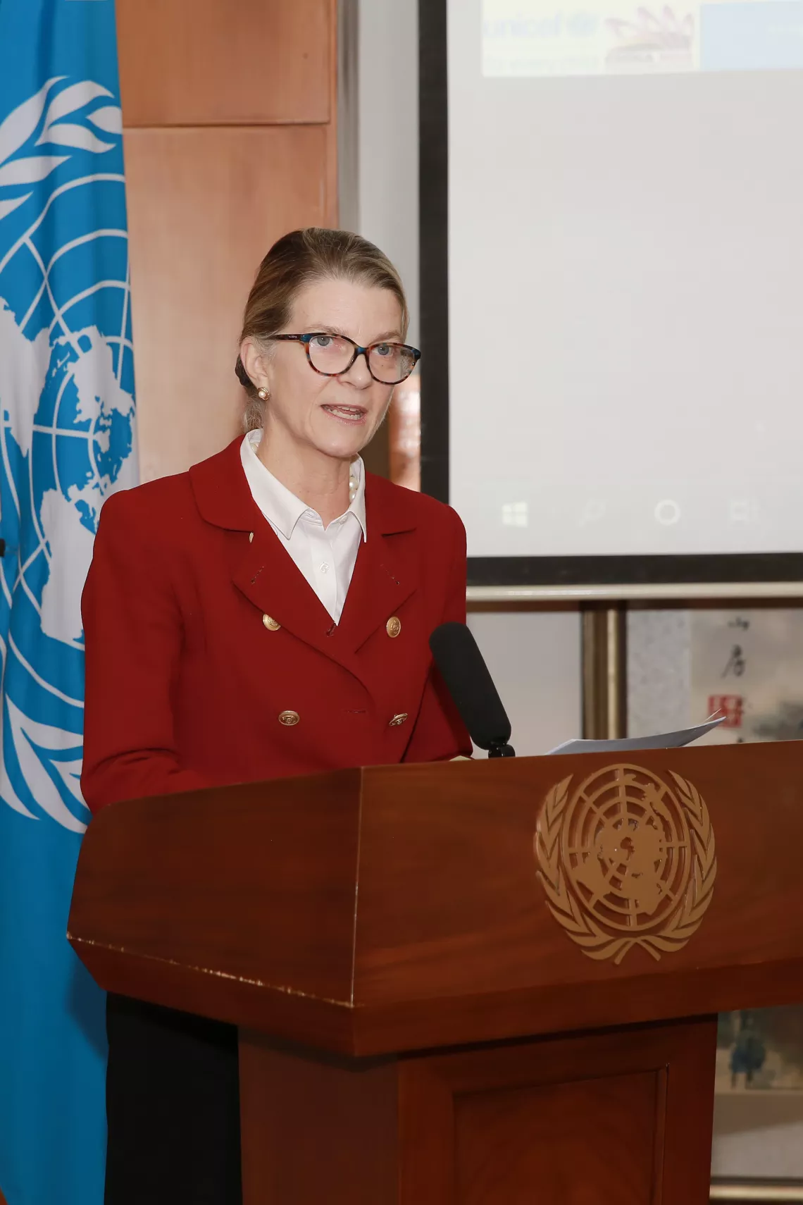 联合国儿童基金会驻华代表芮心月女士在活动开幕式上致辞