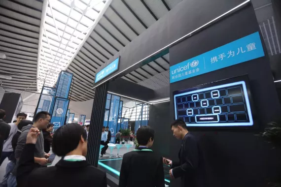 UNICEF shares its 'Key to Kindness’ campaign at the 2019 Global Internet Expo in Wuzhen on 18 October 2019.