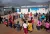 Children in a resettlement camp play a group game at a UNICEF-supported Child Friendly Space shortly after the Wenchuan earthquake in 2008.