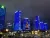 2022年11月20日，贵州金融城以蓝色灯光点亮，庆祝世界儿童日。