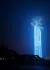 2022年11月20日，在中国北京，奥林匹克塔点亮蓝色灯光以庆祝世界儿童日。