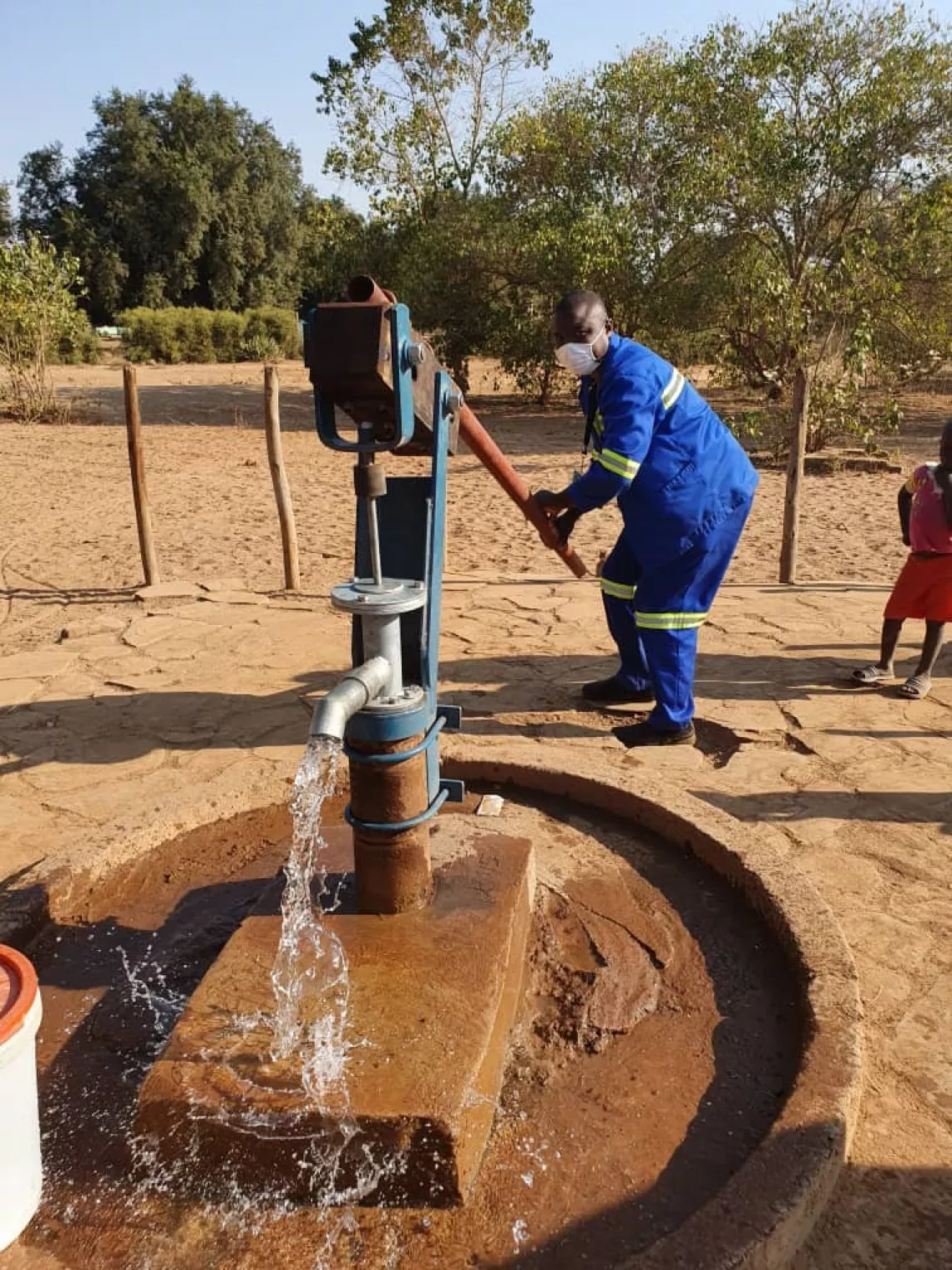 Work being carried out on a borehole, Chipinge District