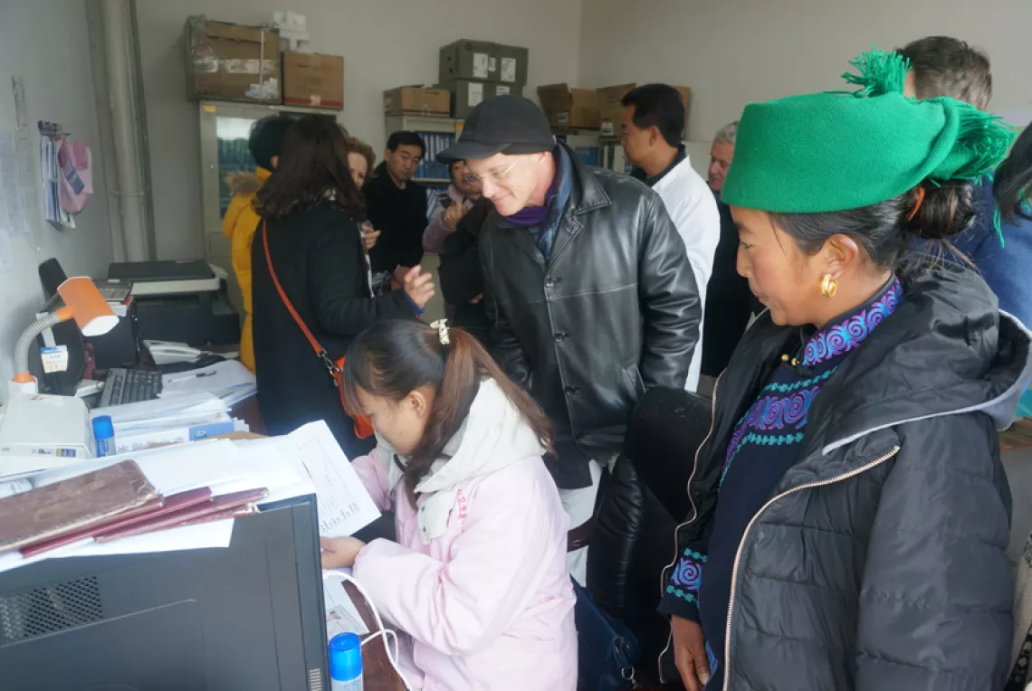 Daniel Toole, UNICEF Regional Director for East Asia and the Pacific, visits Xincheng Township Hospital in Zhaojue County, Liangshan, Sichuan Province, China on January 14, 2015.