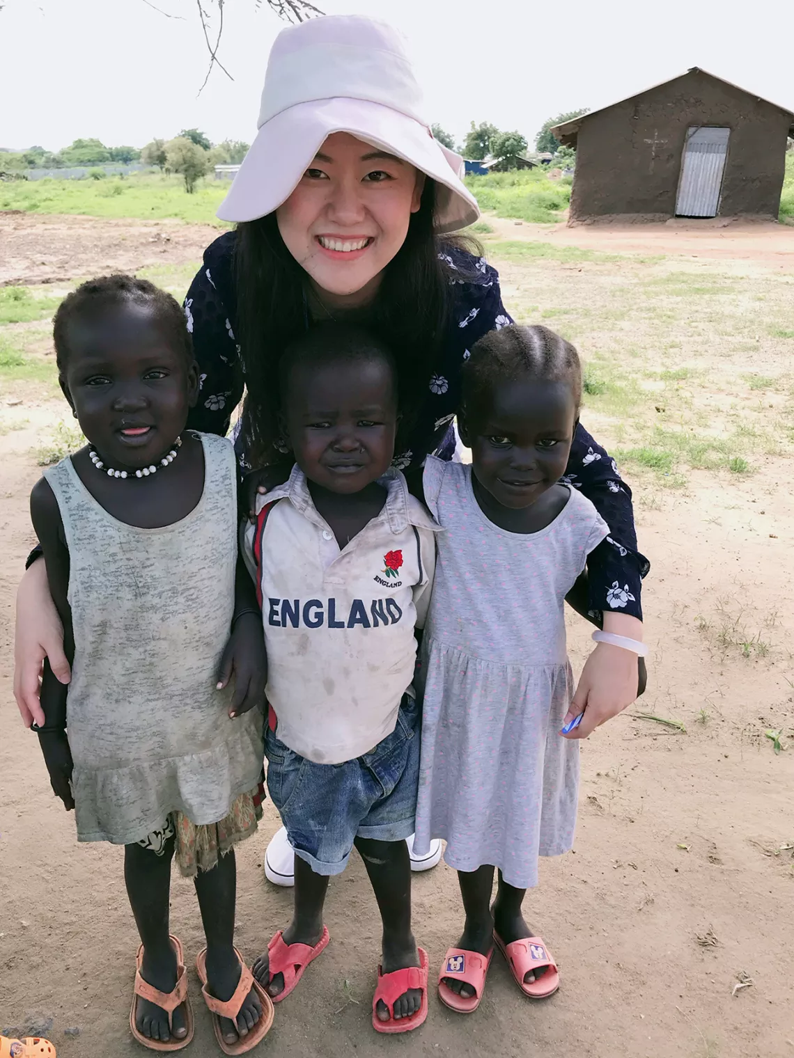 Yiming, an Education Officer on field mission, visits the UNICEF supported pre-primary school in the weapon-free zone close to the Protection of Civilian (PoC) site in Juba, South Sudan.