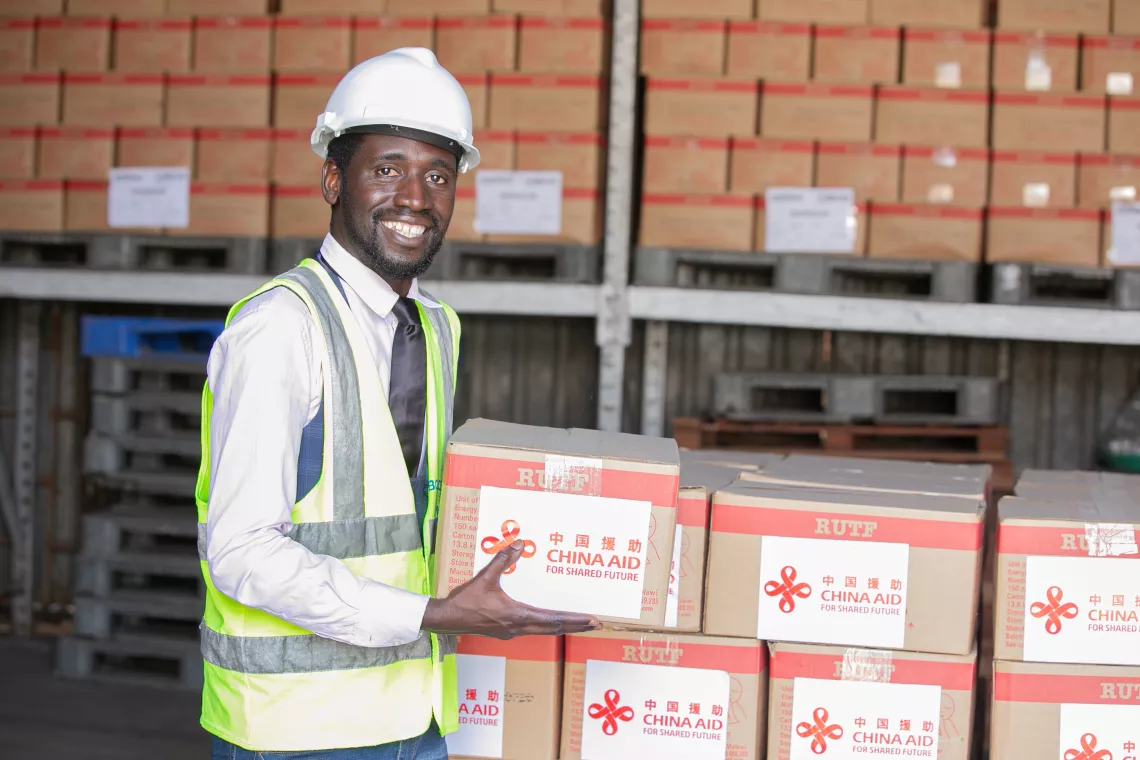 3,000 cartons of life-saving RUTF in Malawi funded by China’s CIDCA through the SSCAF modality.