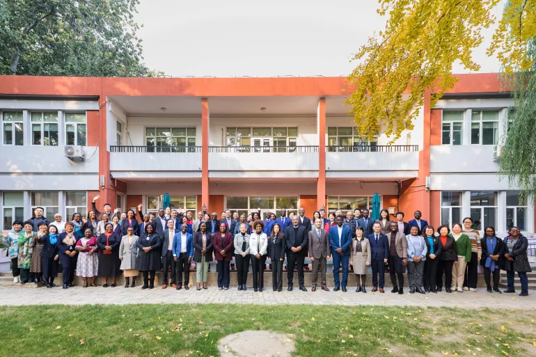 Group photo of the participants of the Roundtable on South-South Cooperation in Maternal and Child Health Experience Exchange between China and African Countries in Beijing.