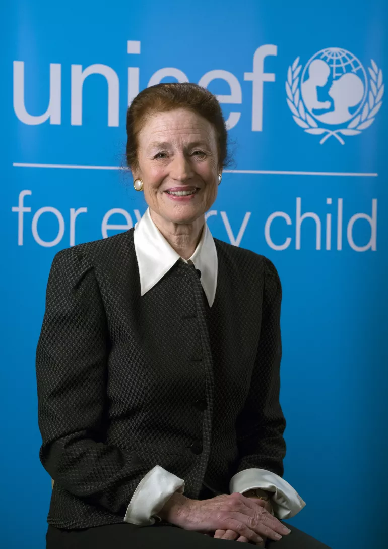 2017年12月29日，联合国儿童基金会执行主任亨丽埃塔·福尔女士在联合国儿童基金会总部。
