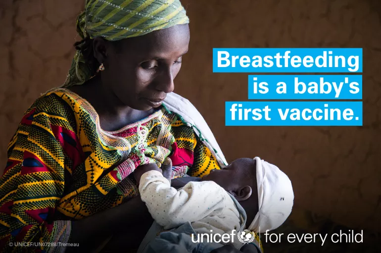 Breastfeeding is a baby's first vaccine.
