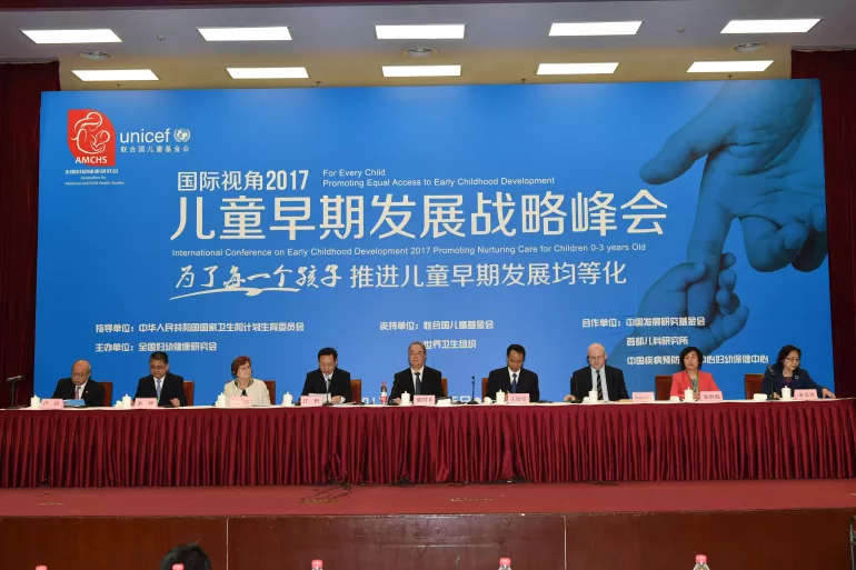 Chinese government officials, including high level representatives from the National Working Committee for Women and Children under the State Council, and the National Health and Family Planning Commission, are meeting in Beijing on 24 and 25 April with national and international experts at the International Early Childhood Development Conference 2017 “Promoting nurturing care for children 0-3 years”.